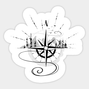 Compass Design Sticker